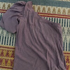 Nation LTD White and Purple Ribbed Tops